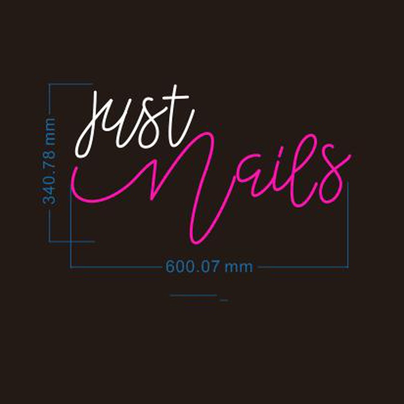 “JUST NAILS” Bright LED Sign for Salon, Spa & Beauty Room Decoration
