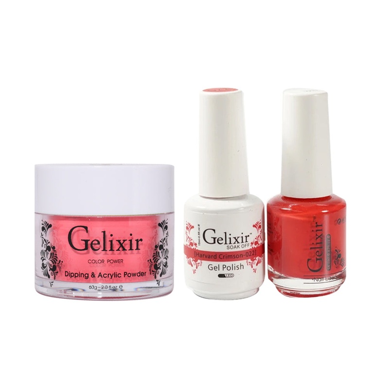 Gelixir 3 in 1 – 022 Harvard Crimson – Acrylic & Dip Powder, Gel & Lacquer